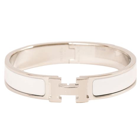 hermes bracelet white and silver.